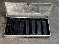 Vintage UMCO Model B-10 Double Sided Aluminum Tackle Box Fishing with tackle
