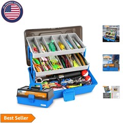 Spacious Large 3-Layer Fishing Tackle Box with 415-Piece Lures Kit – Ideal Gift