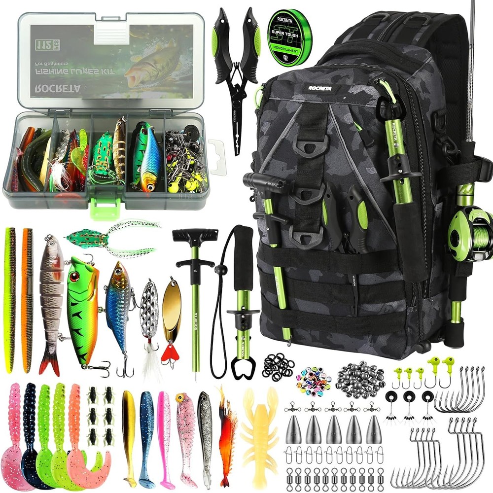 Waterproof Fishing Sling Backpack with Rod Holder, Tackle Gear, Angler Gifts