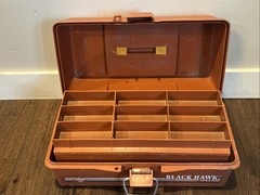 Vintage Fenwick Black Hawk 1052 Orange Tackle Box See Description