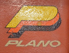 Vintage PLANO #5520 tackle box Made In USA Tan and Brown 13x7x6” very nice!