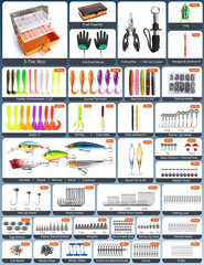 Large 3-Layer Tackle Box with Tackle Included, 417Pcs Fishing Lures Kit