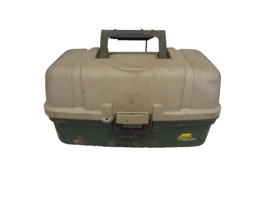 PLANO 6103 GREEN & GRAY 26 COMPARTMENT 3 TRAY TACKLE BOX #