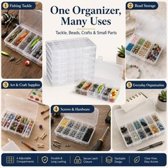 10 Pcs Clear Tackle Box Organizer Small Tackle Box Transparent 8.2 x 4.6 x 1.3