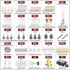 by KastKing Compact Fishing Tackle Kit for Bass 182pcs Terminal Tackle Kit