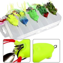 Double Hook Silicone Frog Lures 5 Pieces 3cm4g Soft Bait for Freshwater Fish