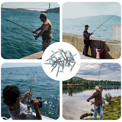 20Pcs Reusable Silicone Fishing Line Spacers Silver Quick Assembly Fishing Tools