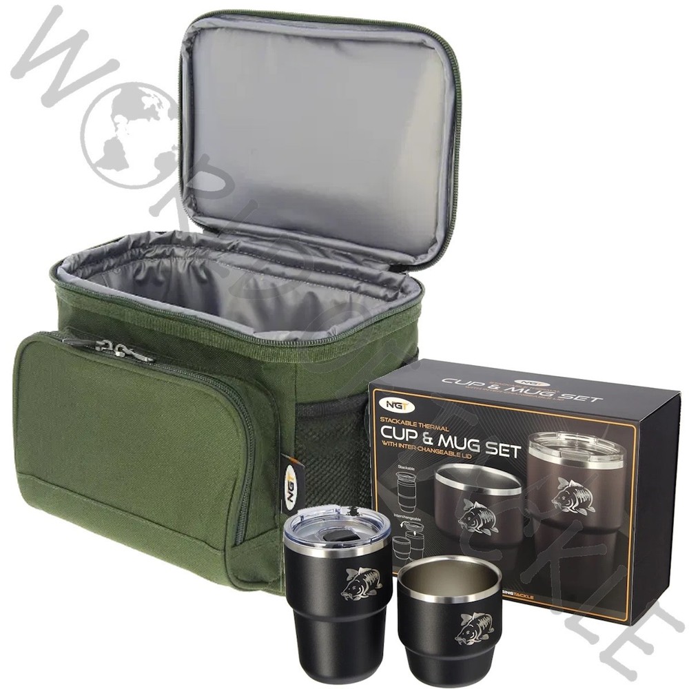 Fishing Cool Bag Insulated Personal Bait Food Carp Camping AND 2 Mug Set NGT