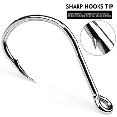 Fishing Hook SZ124 Single Carbon Steel with Silvery Finish for Long Term Use