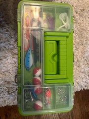 Wakeman Fishing Single Tray Tackle Box 55 Pc Kit Lime Green
