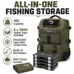 Best Baitium Fishing Backpack, Tackle Bag With Rod Holders, 40L Capacity Cooler