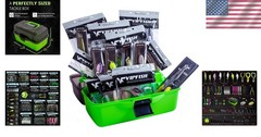 Fishing Tackle Box Kit: 303PCS Lures, Hooks, Weights – Waterproof Green Organ…