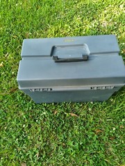 Vintage Plano LARGE Phantom Pro Gray Tackle Box Toolbox Box w/ Extras