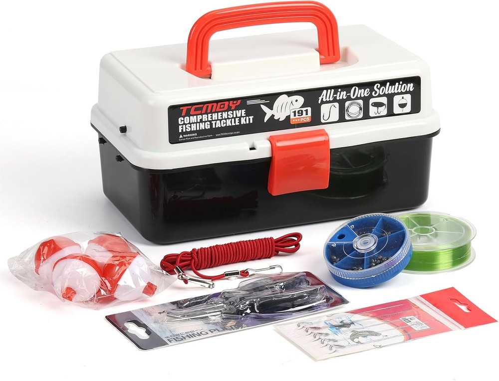 3 Layer Tackle Box with Tackle Included 191PCS Fishing Lures Kit with Pliers