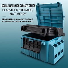 Portable Fishing Tackle Box Multi-Compartment Bait Storage Rod Holder