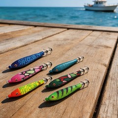 80mm Squid Bait Jig Hook Noctilucent Luminous Effect Horizontal Shrimp Design