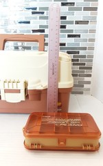 Plano Retro Two Tray Tackle Box 6202 Brown/Tan & 3213 Double Sided Pocket Pak