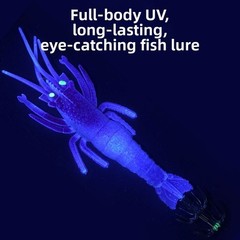 UV Glow Squid Jig Lifelike for OCTOPUS Bait Glow-in-the-dark Flexible Tentacles