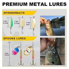 Fishing Lures Tackle Kit with Tackle Box, Bass Fishing Set Including Crankbaits