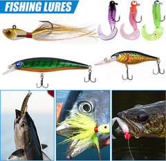 Saltwater Fishing Tackle Kit -212Pcs Ocean Fishing Tackle Box Include Fishing Ri