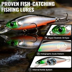 Complete Fishing Lures Kit in Water-Resistant Tackle Box – Perfect Gift Set