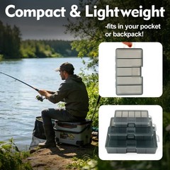 5 Grid Fishing Tackle Box 3 Sizes Lure Storage Organizer for Bait & Fishing