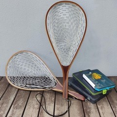 Aventik Fly Fishing Landing Net for Trout Soft Rubber Ghost Mesh Catch and Re…