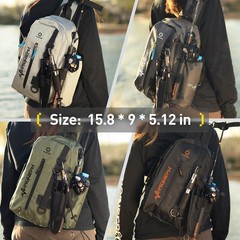 yuzhiyuan Fishing Sling Bag with Rod Strap, Small Fishing Bag Portable & Lightwe
