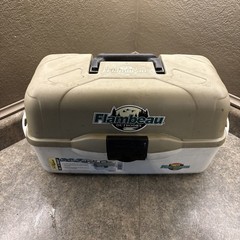 Flambeau Classic Series XL 3 Tray Fishing Tackle Box Beige W2137 With Extras
