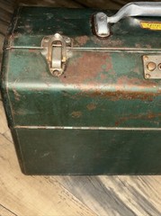 Vintage WALTON PRODUCTS Steel Tackle/Tool Box GRIP LOC Twin Fold Out 1960s U.S.A