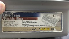 One Light Keyer Bait Box Tray Tackle Box Gray W/ Lures And More. Flip Top