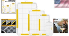 4-Piece Transparent Tackle Box Set with Removable Dividers – Fishing Organizer