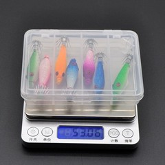Biomimetic Squid Hook Bait 5.5cm 7pcs Green Pink Purple Yellow Set