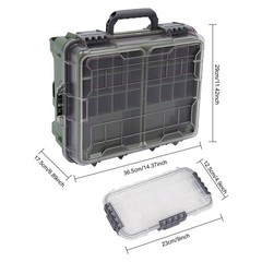 3-Tier Fishing Tackle Box with Small Removable Tackle Tray Tackle Storage Box