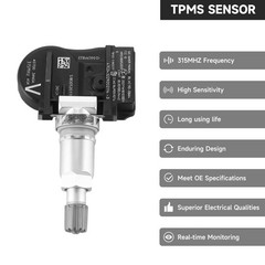 315MHz TPMS Sensor, Tire Pressure Monitoring System Sensor – Compatible for N…