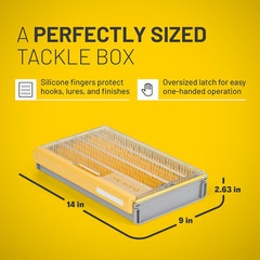 Plano EDGE Flex Crankbait 3700 Premium Utility Box, Gray and Yellow with Clear L