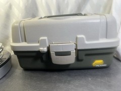 Vintage Plano 6102 Fishing Tackle Box | One Foldout Tray | Gray/Green | USA Made