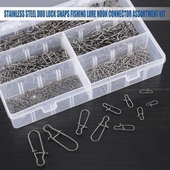 Strong Stainless Steel Fishing Connector Snaps – 250 Count with Assorted Sizes