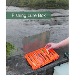 Double Sided Tackle Box 18 Compartments Fishing Lure Organizer W/ Drain Holes US