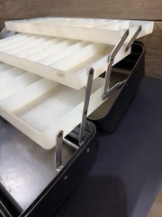 Vintage Fishing Tackle Box My Buddy No. 833 Black White 3-tier Trays Fish Gear