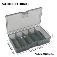 5 Grid Fishing Tackle Box 3 Sizes Lure Storage Organizer for Bait & Fishing