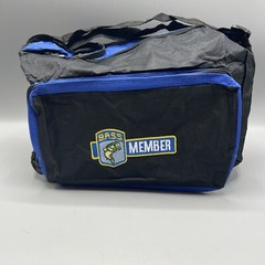 BASS Member Blue & Black Soft Side Tackle Zip Up Bag Embroidered Logo B.A.S.S.