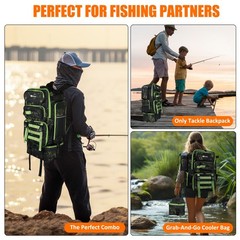 AYAMAYA Fishing Backpack with Cooler, 45L Tackle Backpack with Rod Holders & …