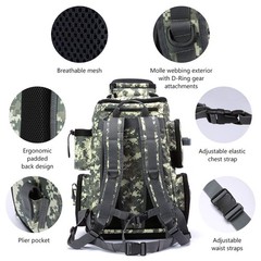 Fishing Tackle Backpack Water Resistant Tactical Bag Soft Tackle Box With Rod Ho