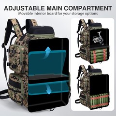 Fishing Backpack, 900D Water-Resistant Tackle Backpack with Rod Holders, Hard…
