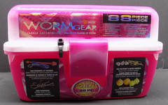 South Bend WormGear 88‑Pc Fishing Tackle Kit Pink Box Floats Hooks Stringer