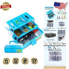 Large Fishing Tackle Box Kit, 3-Layer, Pro Tools, Accessories – Ready to Fish