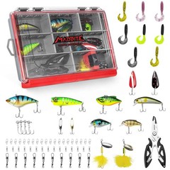 by KastKing Fishing Tackle Kit, 71pcs Freshwater Lure Kit