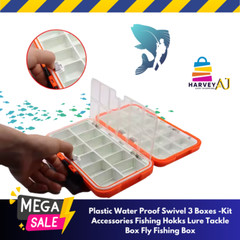 Compartment Fly Fishing Lures Hook Box Waterproof- 3 Boxes Kit