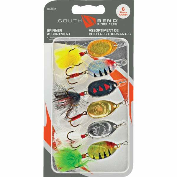 (6)- SouthBend 6-Piece Game Fish Spinner Fishing Lure Kit Model: SBLBSKIT
